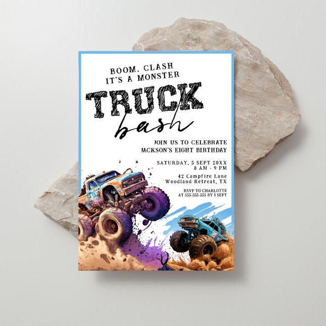 Monster Truck Birthday Party Invitation (Creator Uploaded)