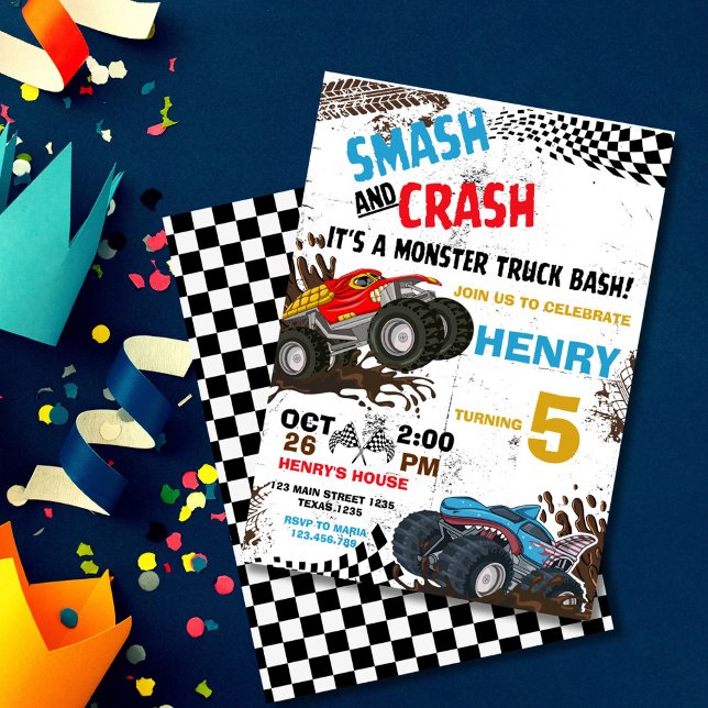 Monster Truck Birthday Party Invitation  (Creator Uploaded)