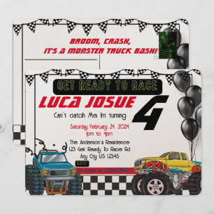 Monster Truck Birthday Party Invitation