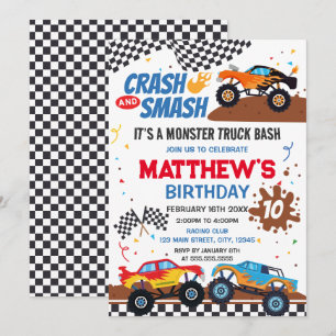 Monster Truck Birthday Party Invitation