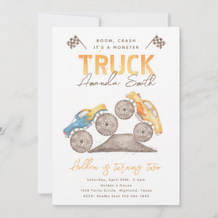 Monster Truck Birthday Party Invitation