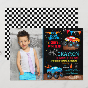 Monster Truck Birthday Party Invitations Photo
