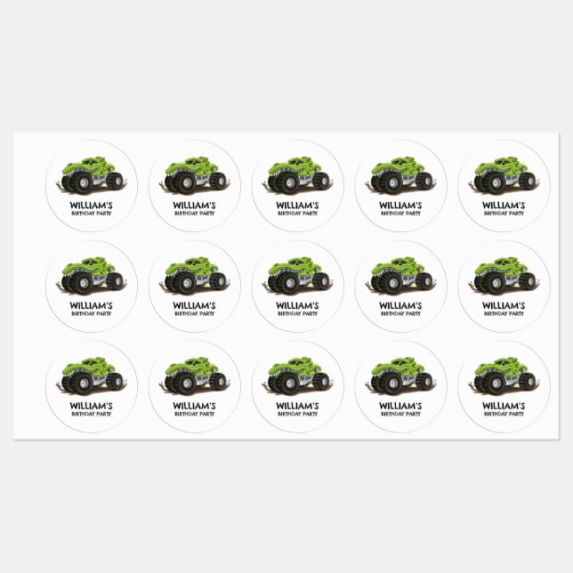 Monster Truck Birthday Party Minimal Boys Birthday (Sheet)