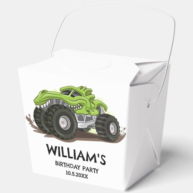 Monster Truck Birthday Party Minimal Boys Birthday Favour Box (Front)