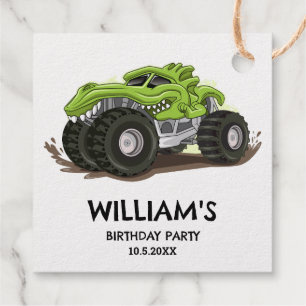 Monster Truck Birthday Party Minimal Boys Birthday Favour Tags