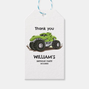 Monster Truck Birthday Party Minimal Boys Birthday Gift Tags
