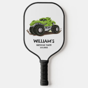 Monster Truck Birthday Party Minimal Boys Birthday Pickleball Paddle