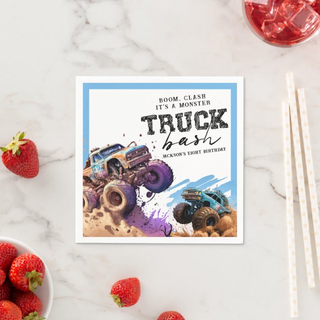 Monster Truck Birthday Party Napkin (Insitu)