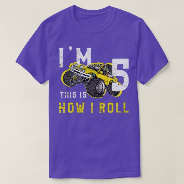 Monster Truck Birthday Shirt Ix27m 5 Years Old Bir (Design Front)