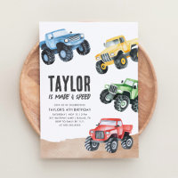 Monster Truck Boy 4th Birthday