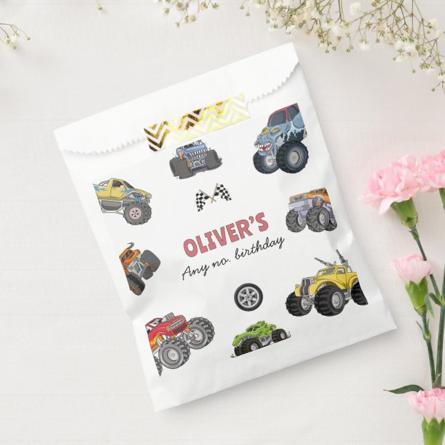 Monster truck, boy any age birthday favour bags (Sealed)