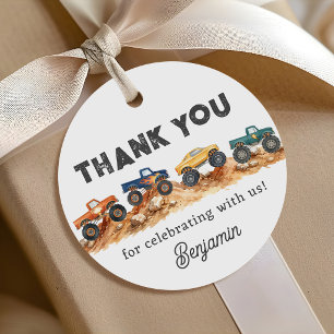 Monster Truck Boy Birthday Party Favour Tags