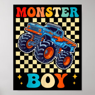 Monster Truck Boy Family Matching Monster Trucks B Poster