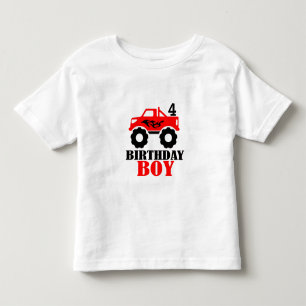 Monster Truck Boys Age Birthday Toddler T-Shirt