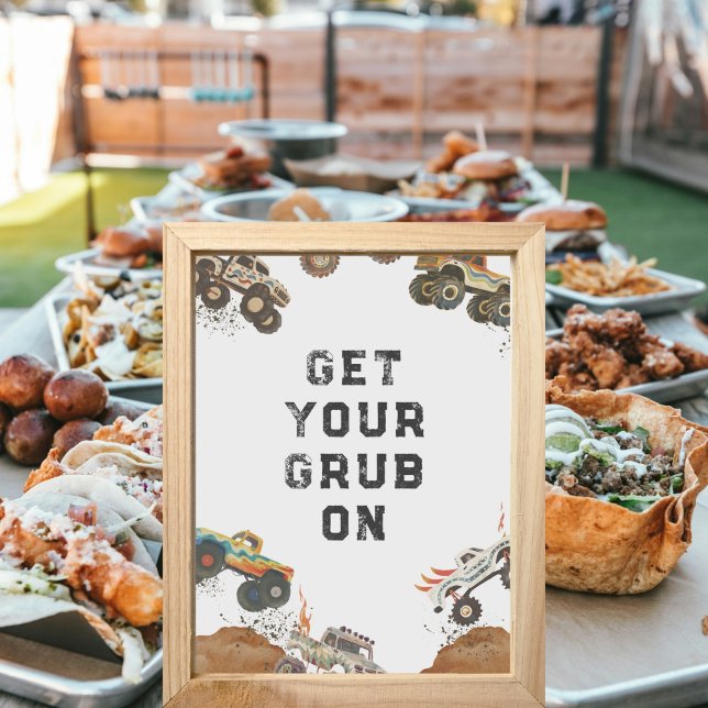 Monster Truck Boys Birthday Food Gift Table Sign (Creator Uploaded)