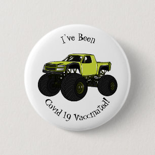 Monster truck cartoon illustration 6 cm round badge