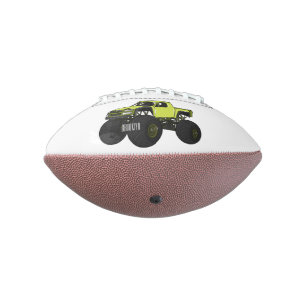 Monster truck cartoon illustration american football