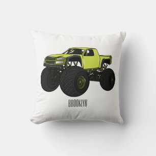 Monster truck cartoon illustration cushion