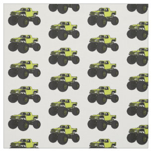 Monster truck cartoon illustration fabric