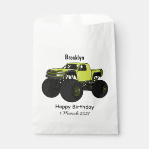 Monster truck cartoon illustration favour bags
