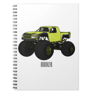 Monster truck cartoon illustration notebook