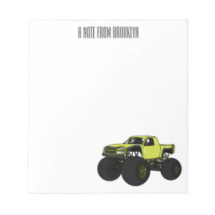 Monster truck cartoon illustration notepad