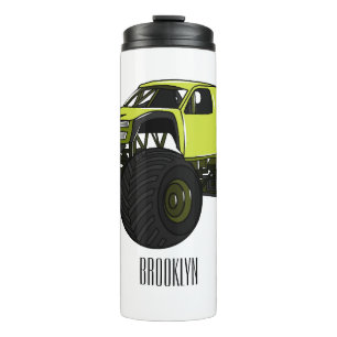 Monster truck cartoon illustration thermal tumbler