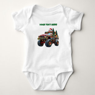 Monster Truck Christmas – Editable Baby Bodysuit