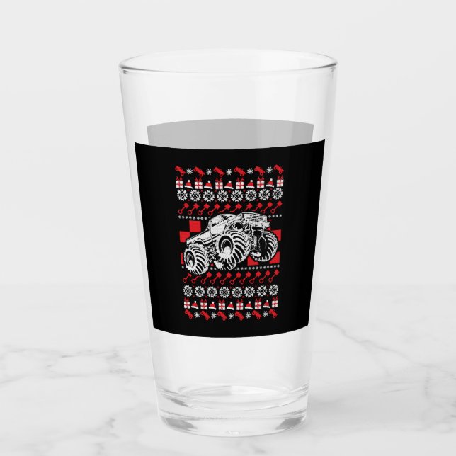 Monster Truck Christmas Glass (Front)