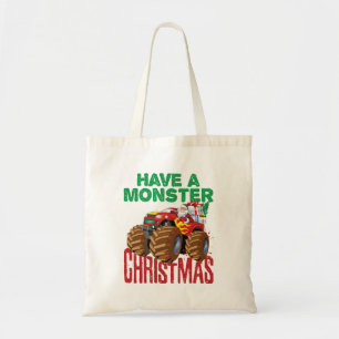 Monster Truck Christmas Santa Claus Boys Toddlers Tote Bag