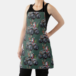Monster Truck Christmas Santa Holiday Kids Apron