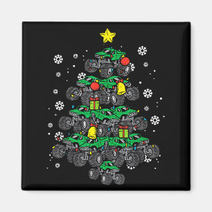 Monster Truck Christmas Tree Xmas Boys Toddler Kid Magnet