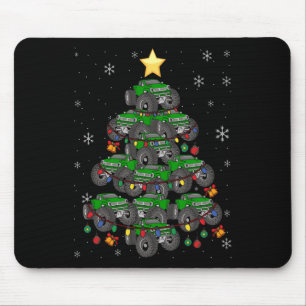 Monster Truck Christmas Tree Xmas Boys Toddler Kid Mouse Mat