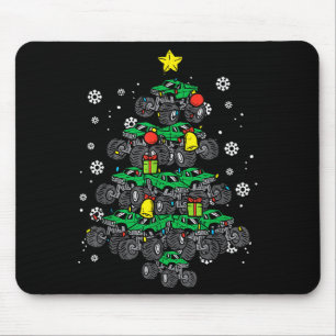 Monster Truck Christmas Tree Xmas Boys Toddler Kid Mouse Mat