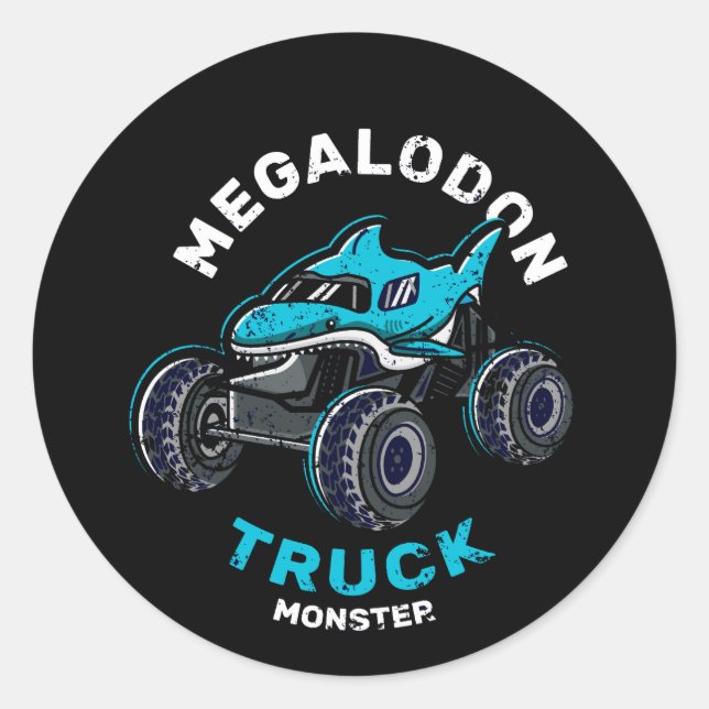 monster truck classic round sticker (Front)