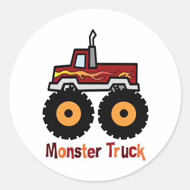 Monster Truck Classic Round Sticker (Front)