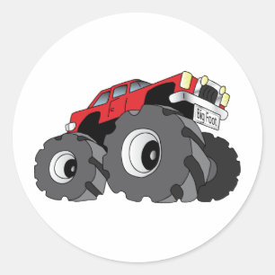 Monster Truck Classic Round Sticker