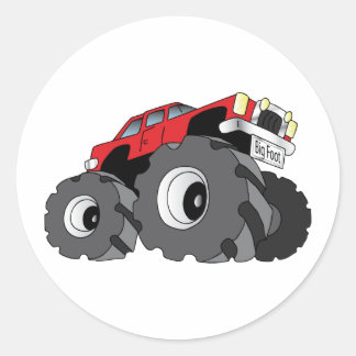 Monster Truck Classic Round Sticker
