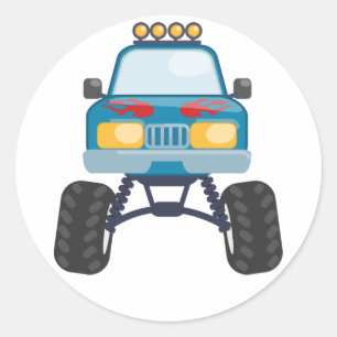 Monster Truck Classic Round Sticker