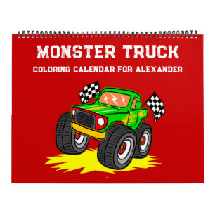 Monster Truck Coloring Calendar