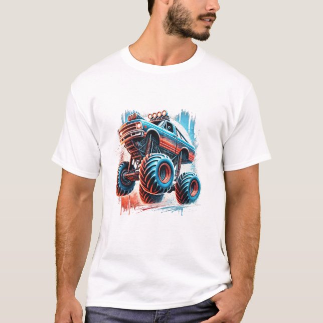 Monster Truck Colourful Vintage T-Shirt (Front)
