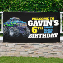 Monster Truck Cool Blue 6th Birthday Custom Vinyl