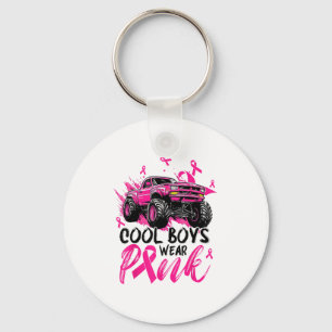 Monster Truck Cool Boys Wear Nk Breast Cancer Awar Key Ring