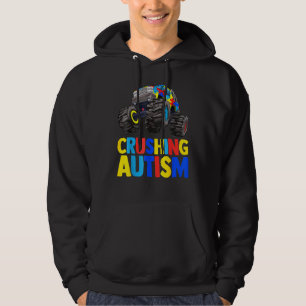 Monster Truck Crushing Austim Autism Awareness 1 Hoodie