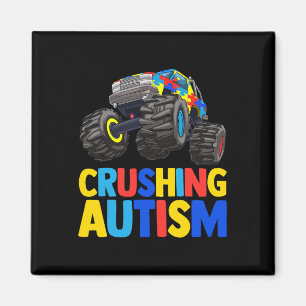 Monster Truck Crushing Austim Autism Awareness Magnet