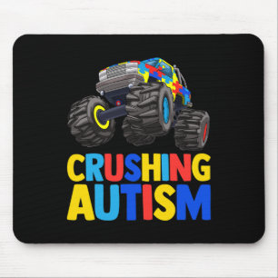 Monster Truck Crushing Austim Autism Awareness Mouse Mat