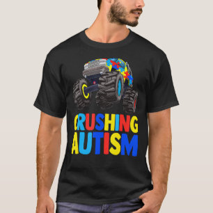 Monster Truck Crushing Austim  Autism Awareness T-Shirt