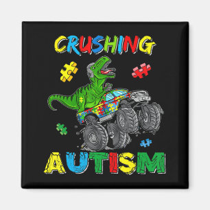 Monster Truck Crushing Austim Autism Awareness TR Magnet