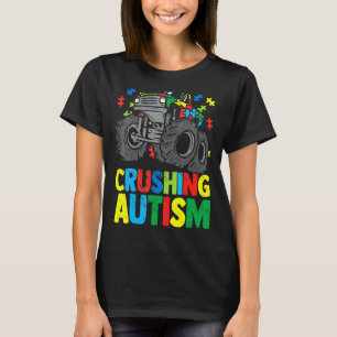 Monster Truck Crushing Austim Shirt Autism Awarene