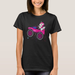 Monster Truck Cute Unicorn Birthday Party Monster T-Shirt